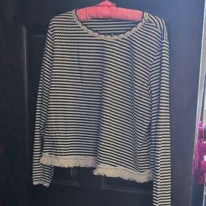 SHEIN Black and White Striped Sweater